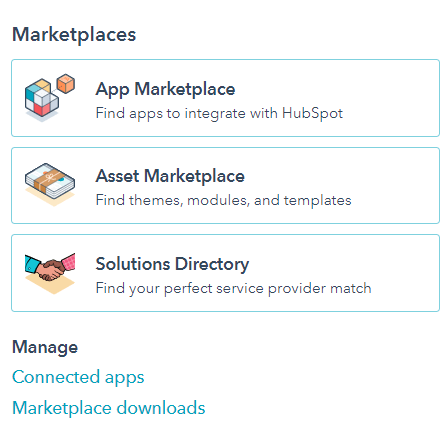 ActiveCampaign Marketplaces options